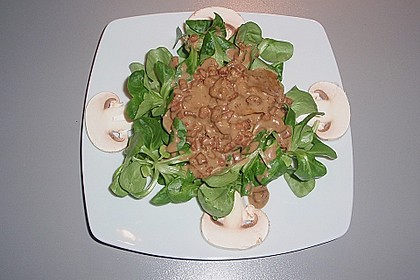 Feldsalat mit Sahne - Speck - Sauce 17