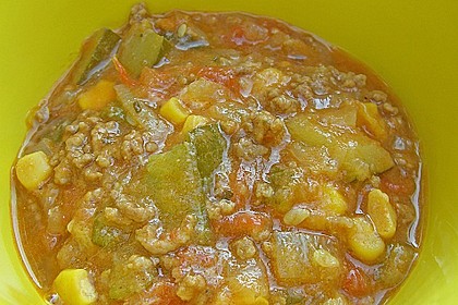 Zucchini - Gem&uuml;se - Pfanne mit Hackfleisch und Reis 1