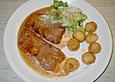 Minutensteaks in Sherrysauce mit frischem Salat und Minikn&ouml;deln