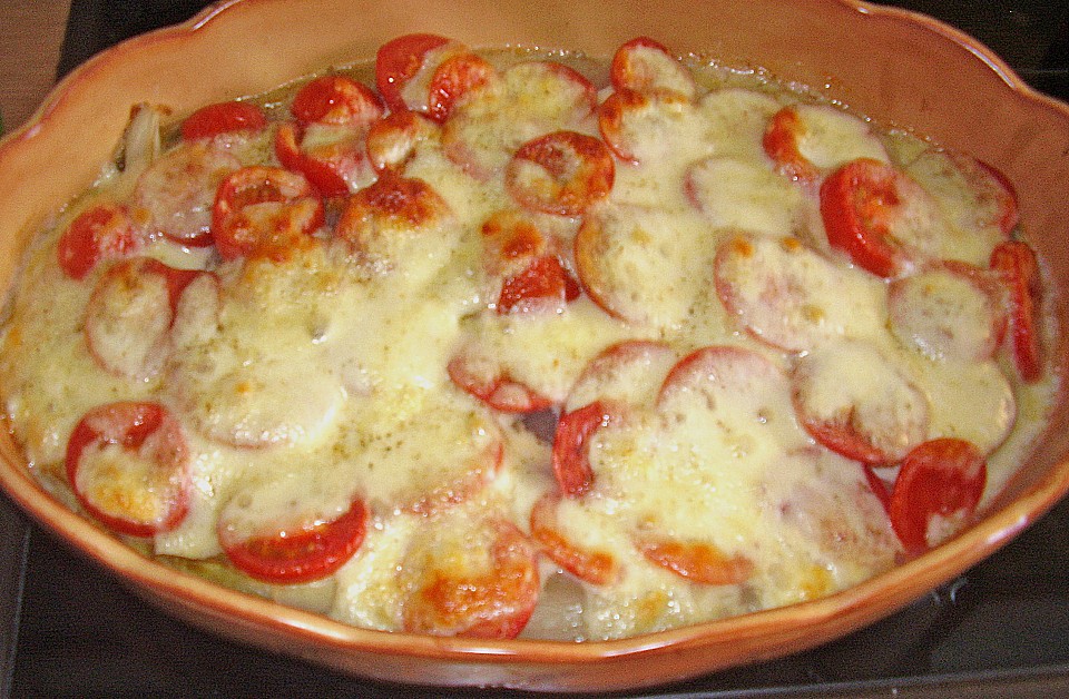Chicoree mit Tomaten und Mozzarella überbacken (Rezept mit Bild ...