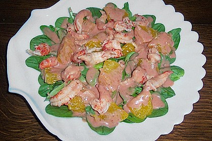 Feldsalat mit Flu&szlig;krebsen und Orangen