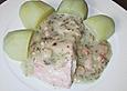 Lachsfilet mit Krabben - Dill - Sauce