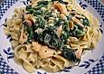 Spinat - Lachs - Sahne - Sauce auf Spaghetti