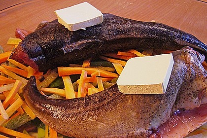 Dorsch in Bratfolie auf dem Gem&uuml;sebett 9