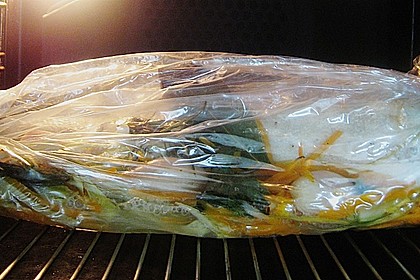 Dorsch in Bratfolie auf dem Gem&uuml;sebett 4