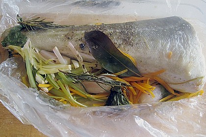 Dorsch in Bratfolie auf dem Gem&uuml;sebett 5