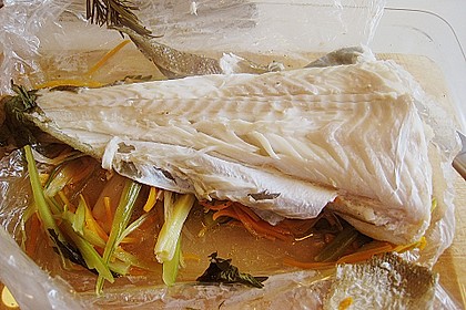 Dorsch in Bratfolie auf dem Gem&uuml;sebett 6
