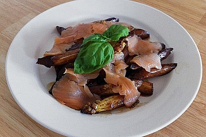 Spargel gebraten mit  K&uuml;rbiskern&ouml;l und R&auml;ucherlachs 2