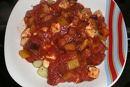 Gnocchi mit Auberginen - Paprika - Tomaten - Sauce 5