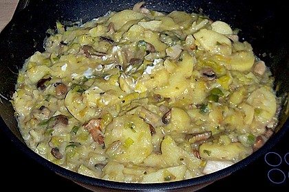 Pilzpfanne mit Lauch und Kartoffeln