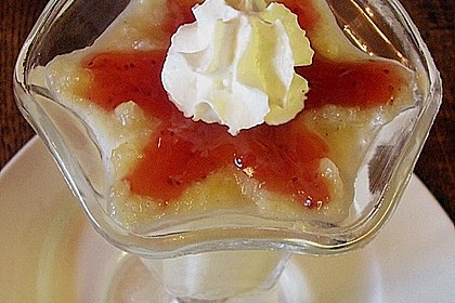 Apfelcreme mit Himbeersauce 1