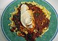 H&uuml;hnerbrustfilet in Tomatensauce mit Mozzarella