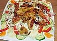 Feuermohns frischer Salat mit Putenbrust