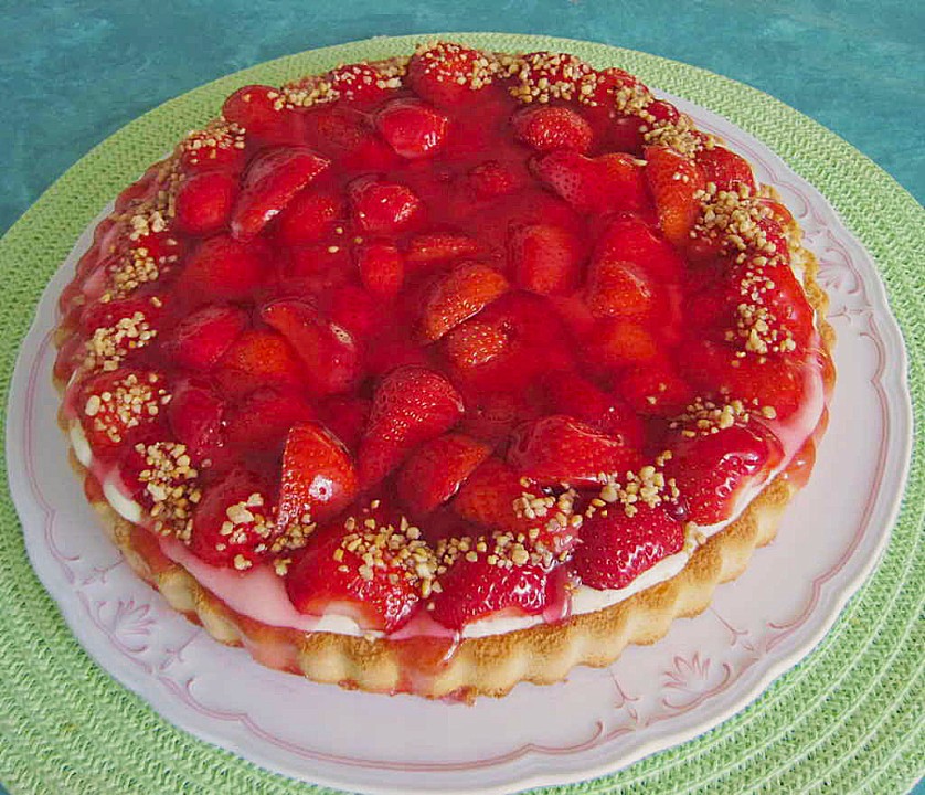 Erdbeerkuchen mit Puddingcreme