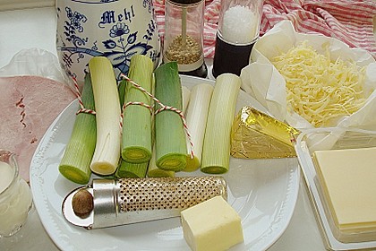 Porreerollen mit Schinken und drei K&auml;sesorten