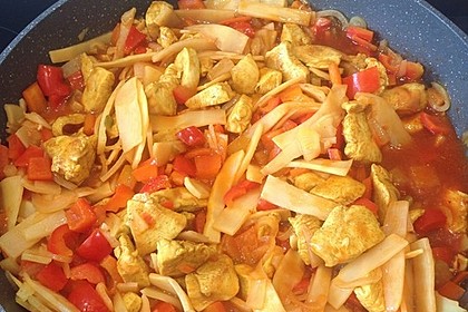 Asiatische Hähnchenpfanne süß - sauer 4