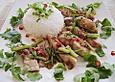 Gebratenes Fischfilet mit Stangensellerie - Pad Plah Keun Chai