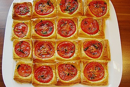 Blätterteig - Tomaten - Quadrate 50