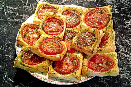 Blätterteig - Tomaten - Quadrate 60