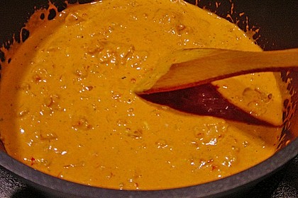 Garnelen in fruchtig, scharfer Sauce auf Nudeln 5