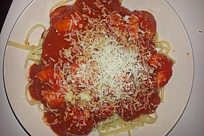 Garnelen in fruchtig, scharfer Sauce auf Nudeln 18