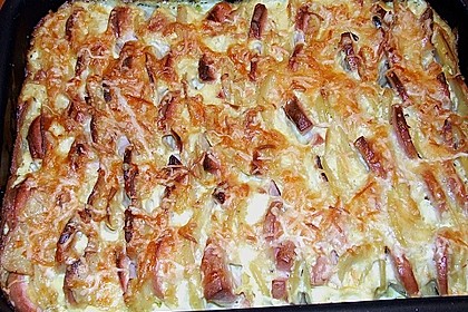 Sahniges Kartoffel - Fleischwurst - Gratin 1
