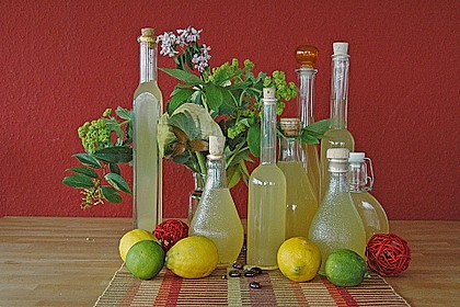 Zitronen - Sirup mit Pfefferminze und Zitronenmelisse