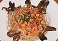 Spaghetti mit K&uuml;rbis - Paprika - Ragout