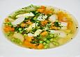 H&uuml;hnersuppe mit Spargel