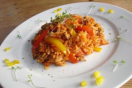Paprika - Reis - Hackfleisch - Topf 12