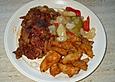 T - Bone Steak vom Kalb mit Spitzpaprikagem&uuml;se und Country - Kartoffeln