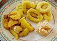 Knoblauchkartoffeln mit Calamaris