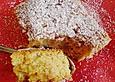 Rhabarber - Blechkuchen  mit Zimtzucker - Streuseln und Milchguss