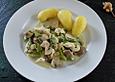 H&uuml;hnerfrikassee mit gr&uuml;nem Spargel