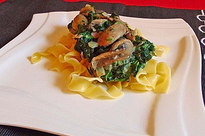 Champignon - Spinat - Pfanne