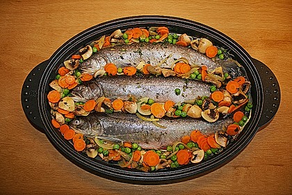 Gebackene Forellen auf Sahne - Gemüse 2