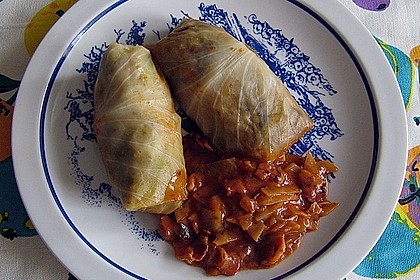 Krautwickel mit Erbsen - Graupen - F&uuml;llung 1