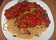 Pizza - Schnitzel auf Spaghetti