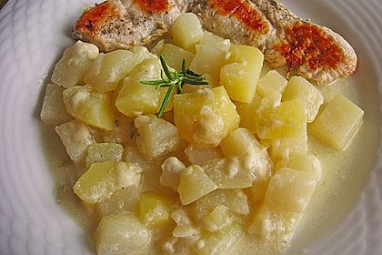 Cremige Kohlrabi und Kartoffeln