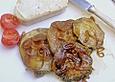 Zucchini gebraten mit karamellisierten Zwiebeln
