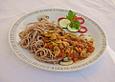 Spaghetti mit Zucchini und Pilzen