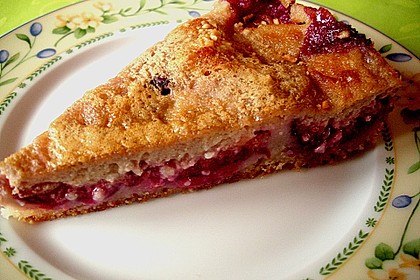 Zwetschgenkuchen mit Sahne - Mandelguss 3