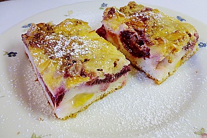 Zwetschgenkuchen mit Sahne - Mandelguss 7