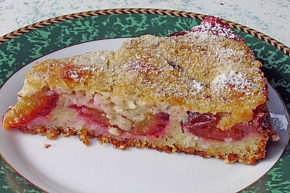 Zwetschgenkuchen mit Sahne - Mandelguss 1