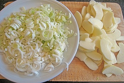 Hähnchenbrustfilet asiatisch mariniert auf Apfel - Porreegemüse 5