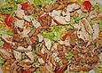 Salat mit Putenstreifen und Champignons