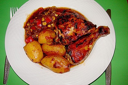 Hähnchen in Barbecuemarinade mit Kartoffeln 1
