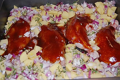 Hähnchen in Barbecuemarinade mit Kartoffeln 22