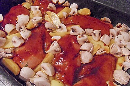Hähnchen in Barbecuemarinade mit Kartoffeln 15