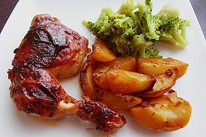 Hähnchen in Barbecuemarinade mit Kartoffeln 3